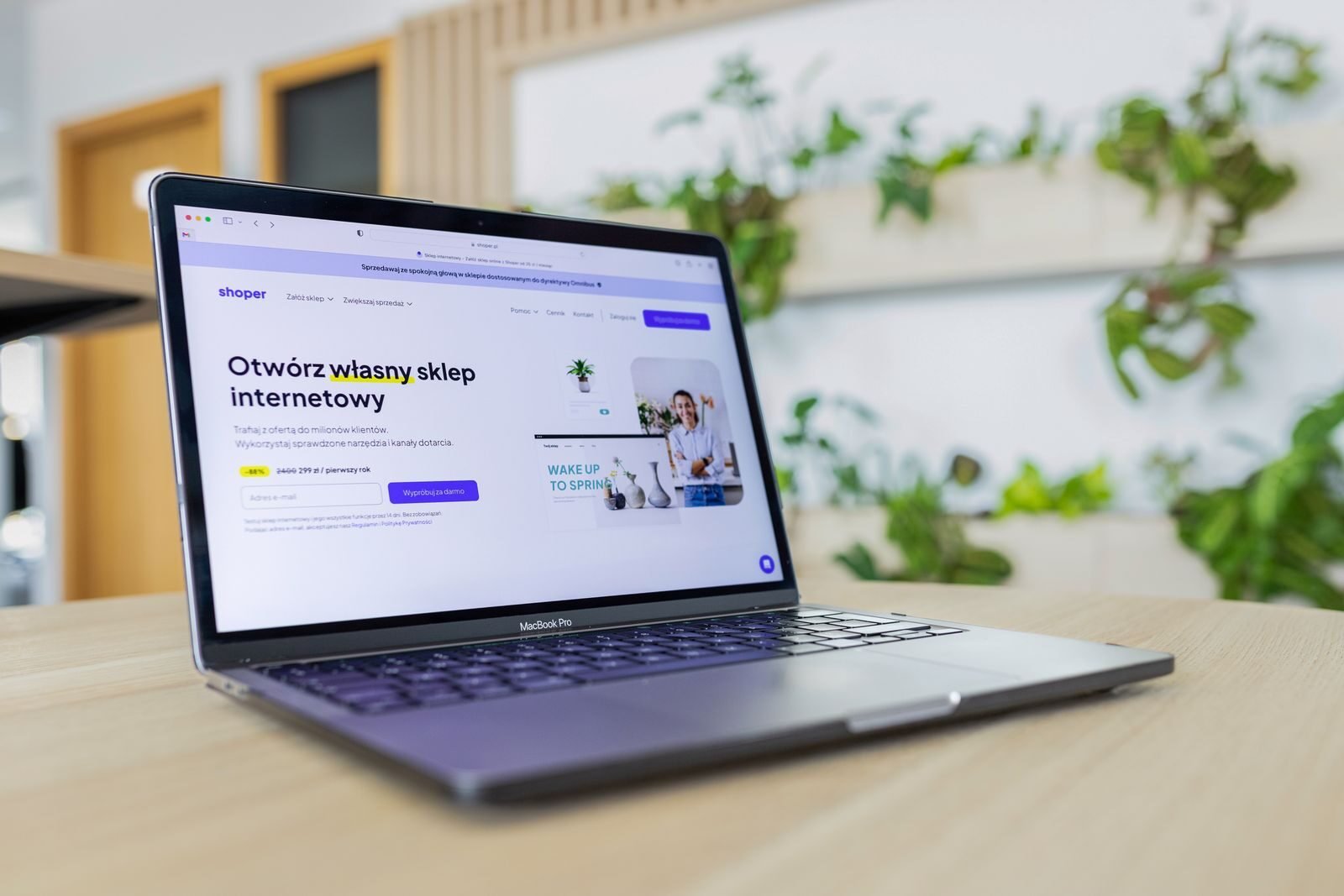 High-converting landing page layout displayed on a laptop screen