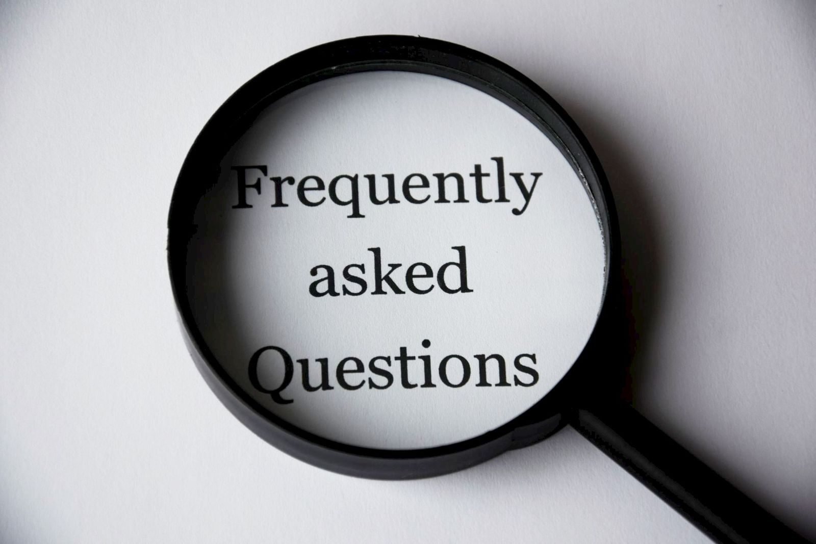 Website FAQ section addressing common customer questions and concerns