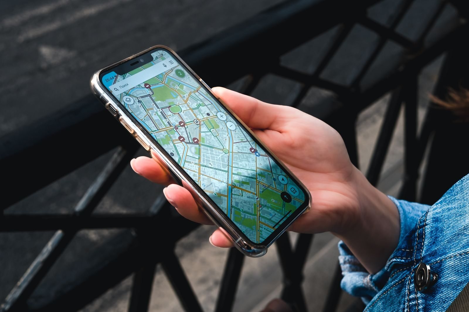 Google Maps showing local business pins near a searched location