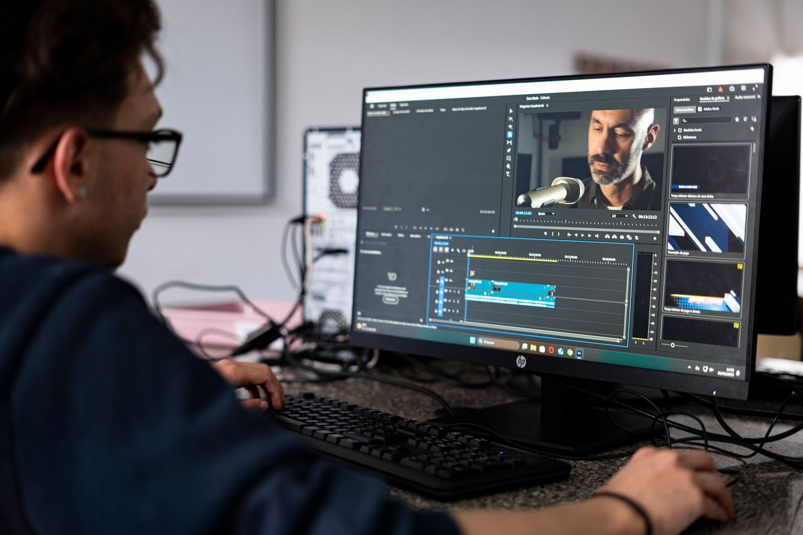 Video editor extracting short clips from a longer video recording