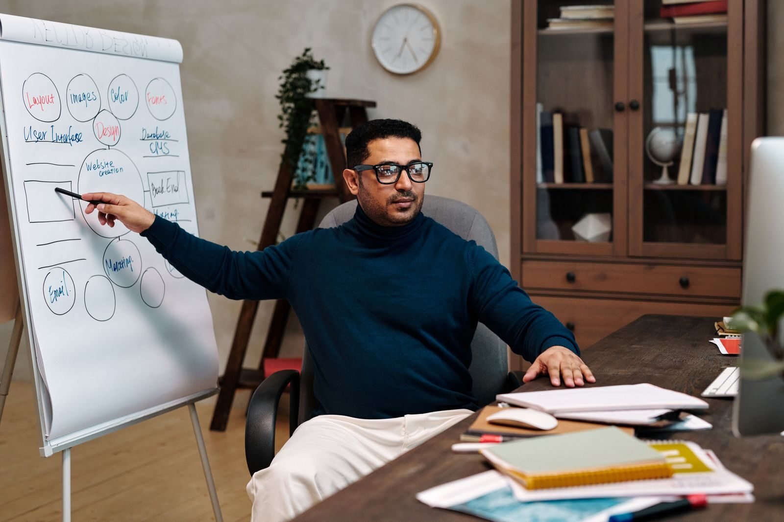 Business owner creating educational content to help their audience