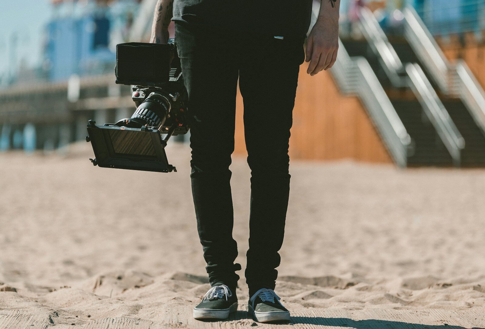 Simple home video setup showing lighting, background, and microphone